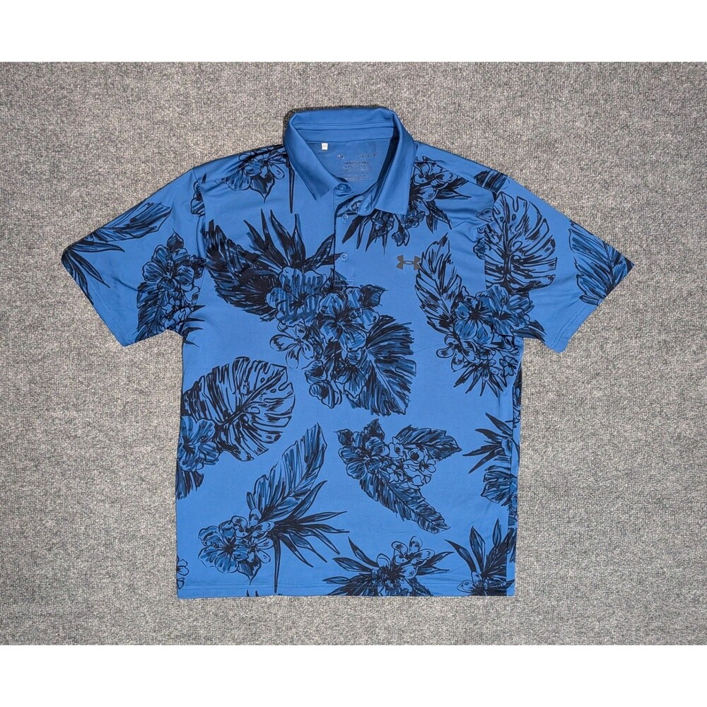 Under Armour Playoff Polo Shirt Mens Large Performance Golf Floral